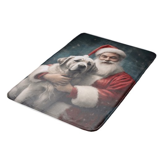 Anatolische Herder met Kerstman Kerstmis Badmat (Gekanteld)