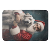Anatolische Herder met Kerstman Kerstmis Badmat (Voorkant)