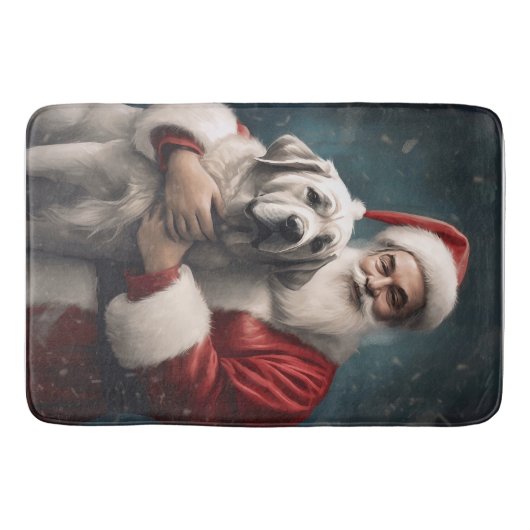 Anatolische Herder met Kerstman Kerstmis Badmat (Voorkant)