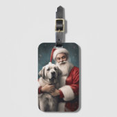 Anatolische Herder met Kerstman Kerstmis Bagagelabel (Voorkant (verticaal))
