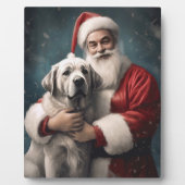 Anatolische Herder met Kerstman Kerstmis Fotoplaat (Voorkant)