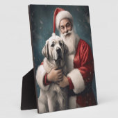 Anatolische Herder met Kerstman Kerstmis Fotoplaat (Zijkant)