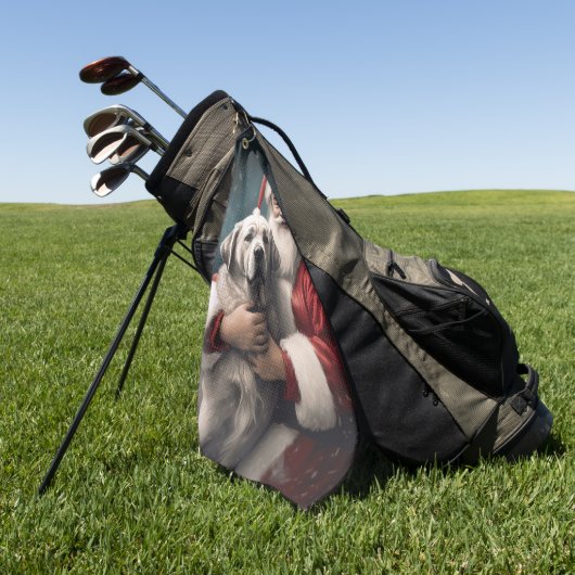 Anatolische Herder met Kerstman Kerstmis Golfhanddoek (Groen)