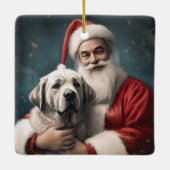 Anatolische Herder met Kerstman Kerstmis Keramisch Ornament (Achterkant)