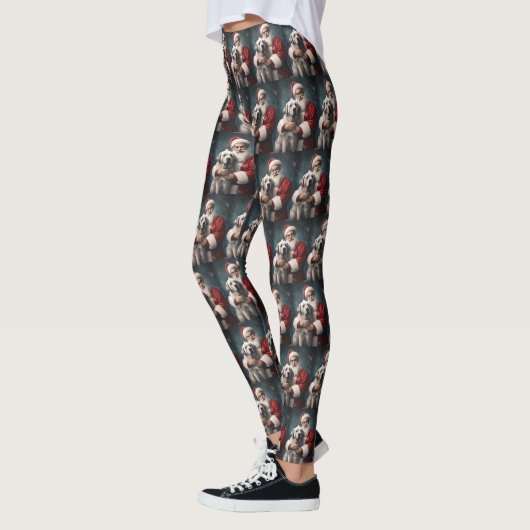 Anatolische Herder met Kerstman Kerstmis Leggings (Links)