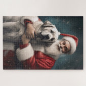 Anatolische Herder met Kerstman Kerstmis Legpuzzel (Horizontaal)