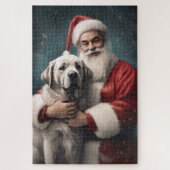 Anatolische Herder met Kerstman Kerstmis Legpuzzel (Verticaal)