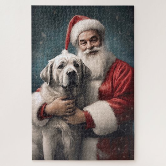 Anatolische Herder met Kerstman Kerstmis Legpuzzel (Verticaal)
