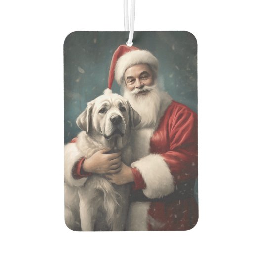 Anatolische Herder met Kerstman Kerstmis Luchtverfrisser (Achterkant)