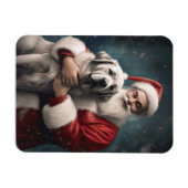 Anatolische Herder met Kerstman Kerstmis Magneet (Horizontaal)