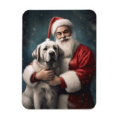 Anatolische Herder met Kerstman Kerstmis Magneet (Verticaal)