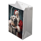 Anatolische Herder met Kerstman Kerstmis Medium Cadeauzakje (Voorkant Gekanteld)