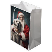 Anatolische Herder met Kerstman Kerstmis Medium Cadeauzakje (Achterkant Gekanteld)