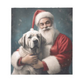 Anatolische Herder met Kerstman Kerstmis Notitieblok (Voorkant)