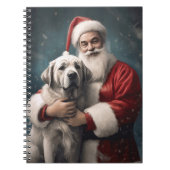 Anatolische Herder met Kerstman Kerstmis Notitieboek (Voorkant)
