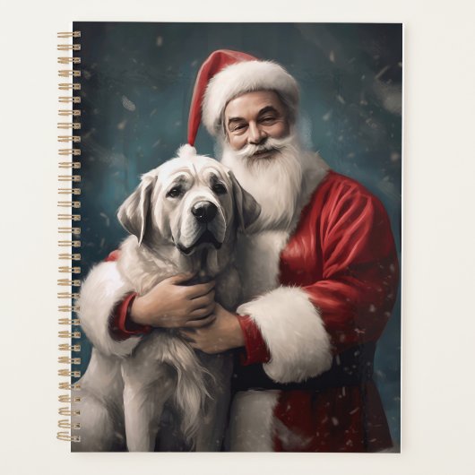 Anatolische Herder met Kerstman Kerstmis Planner (Voorkant)