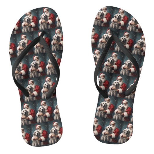Anatolische Herder met Kerstman Kerstmis Teenslippers (Voetbed)