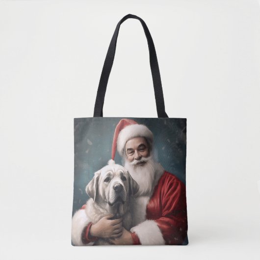 Anatolische Herder met Kerstman Kerstmis Tote Bag (Voorkant)