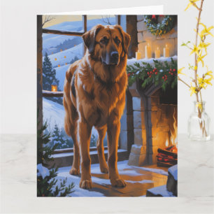 Anatolische herder met kerstverlichting vakantie kaart