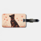 Anatolische herder met Rozen - Valentijnsdag Bagagelabel (Achterkant horizontaal)