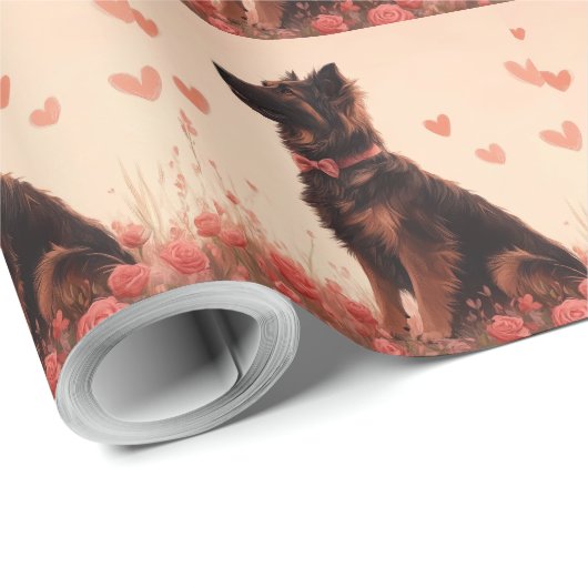 Anatolische herder met Rozen - Valentijnsdag Cadeaupapier (Rol Hoek)