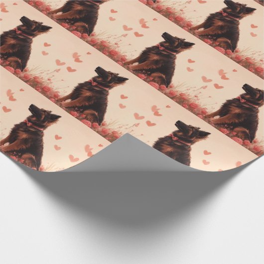 Anatolische herder met Rozen - Valentijnsdag Cadeaupapier (Hoek)