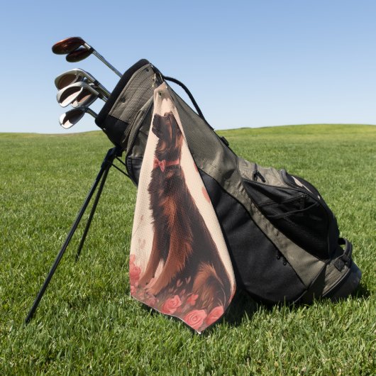 Anatolische herder met Rozen - Valentijnsdag Golfhanddoek (Groen)