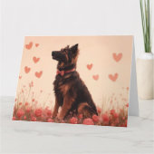Anatolische herder met Rozen - Valentijnsdag Kaart (Voorkant)