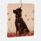 Anatolische herder met Rozen - Valentijnsdag Keramisch Ornament (Rechts)