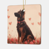 Anatolische herder met Rozen - Valentijnsdag Keramisch Ornament (Links)