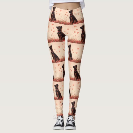 Anatolische herder met Rozen - Valentijnsdag Leggings (Voorkant)