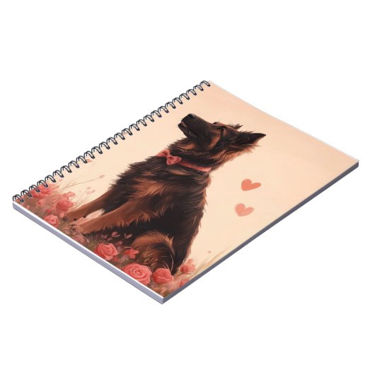 Anatolische herder met Rozen - Valentijnsdag Notitieboek (Linkerzijde)
