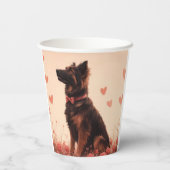 Anatolische herder met Rozen - Valentijnsdag Papieren Bekers (Achterkant)