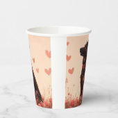 Anatolische herder met Rozen - Valentijnsdag Papieren Bekers (Links)