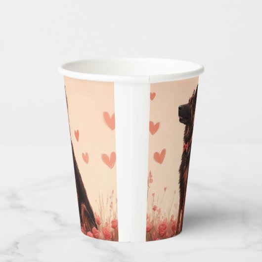 Anatolische herder met Rozen - Valentijnsdag Papieren Bekers (Rechts)