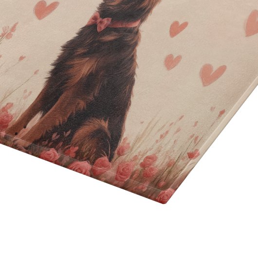 Anatolische herder met Rozen - Valentijnsdag Snijplank (Hoek)