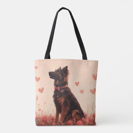 Anatolische herder met Rozen - Valentijnsdag Tote Bag (Achterkant)