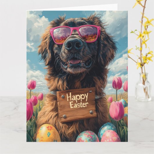 Anatolische herder paaseieren kaart (Gele Bloem)