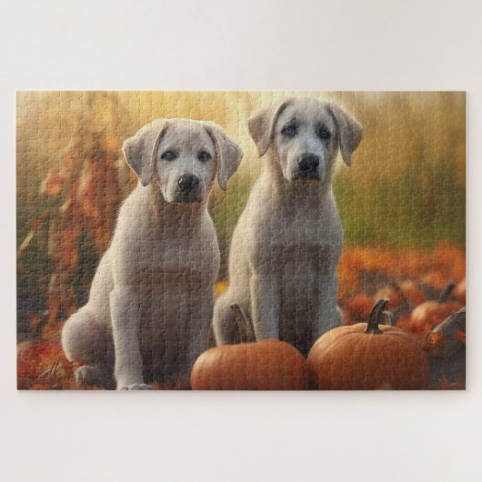 Anatolische Herder Puppy Herfst Delight Pompoen Legpuzzel (Horizontaal)