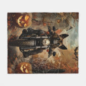 Anatolische Herder Rijden Motorfiets Halloween Fleece Deken (Voorkant (Horizontaal))