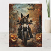 Anatolische Herder Rijden Motorfiets Halloween Kaart (Voorkant)