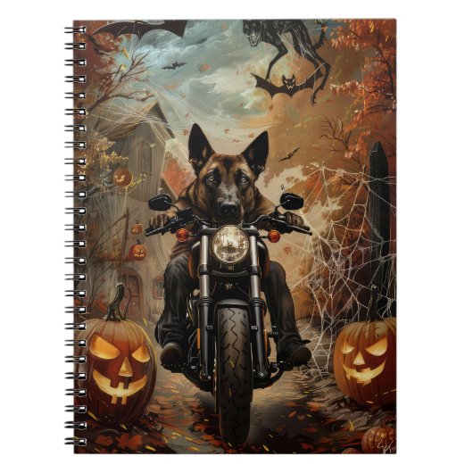 Anatolische Herder Rijden Motorfiets Halloween Notitieboek (Voorkant)