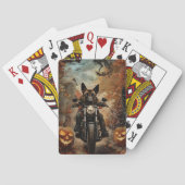 Anatolische Herder Rijden Motorfiets Halloween Pokerkaarten (Achterkant)