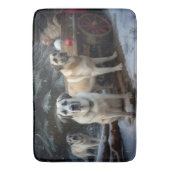 Anatolische Herder Sneeuwslee Kerstdecoratie Badmat (Voorkant Verticaal)