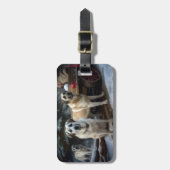 Anatolische Herder Sneeuwslee Kerstdecoratie Bagagelabel (Voorkant verticaal)