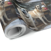 Anatolische Herder Sneeuwslee Kerstdecoratie Cadeaupapier (Rol Hoek)