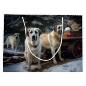 Anatolische Herder Sneeuwslee Kerstdecoratie Groot Cadeauzakje (Achterkant)