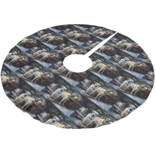 Anatolische Herder Sneeuwslee Kerstdecoratie Kerstboom Rok (Gekanteld)