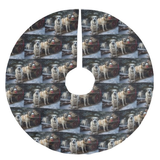 Anatolische Herder Sneeuwslee Kerstdecoratie Kerstboom Rok (Voorkant)