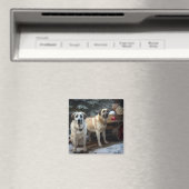 Anatolische Herder Sneeuwslee Kerstdecoratie Magneet (Insitu (Vaatwasser))